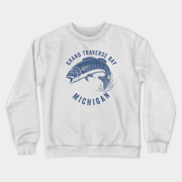 Grand Traverse Bay Michigan Crewneck Sweatshirt by Eureka Shirts